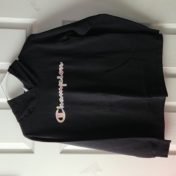 ✨Champion 100% Cotton✨ Women's Pullover Hoodie Script (Rainbow)Sz Small - Picture 1 of 10